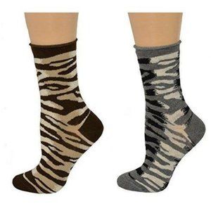 Sierra Socks Leopard Pattern Hi Anklet 2 Pr Socks